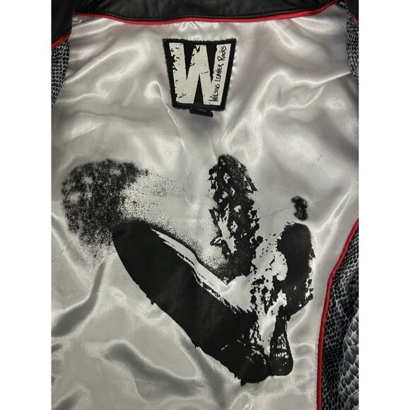 Wilson Leather Rocks Led Zeppelin Studded Biker Jacket M Distressed Punk Moto - Picture 11 of 16